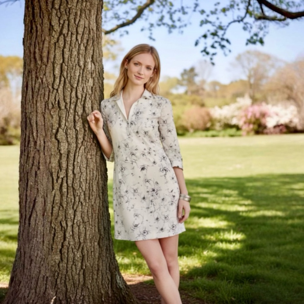 Anthropologie VARUN BAHL Agueda Floral Dress Shirtdress 
Size Small